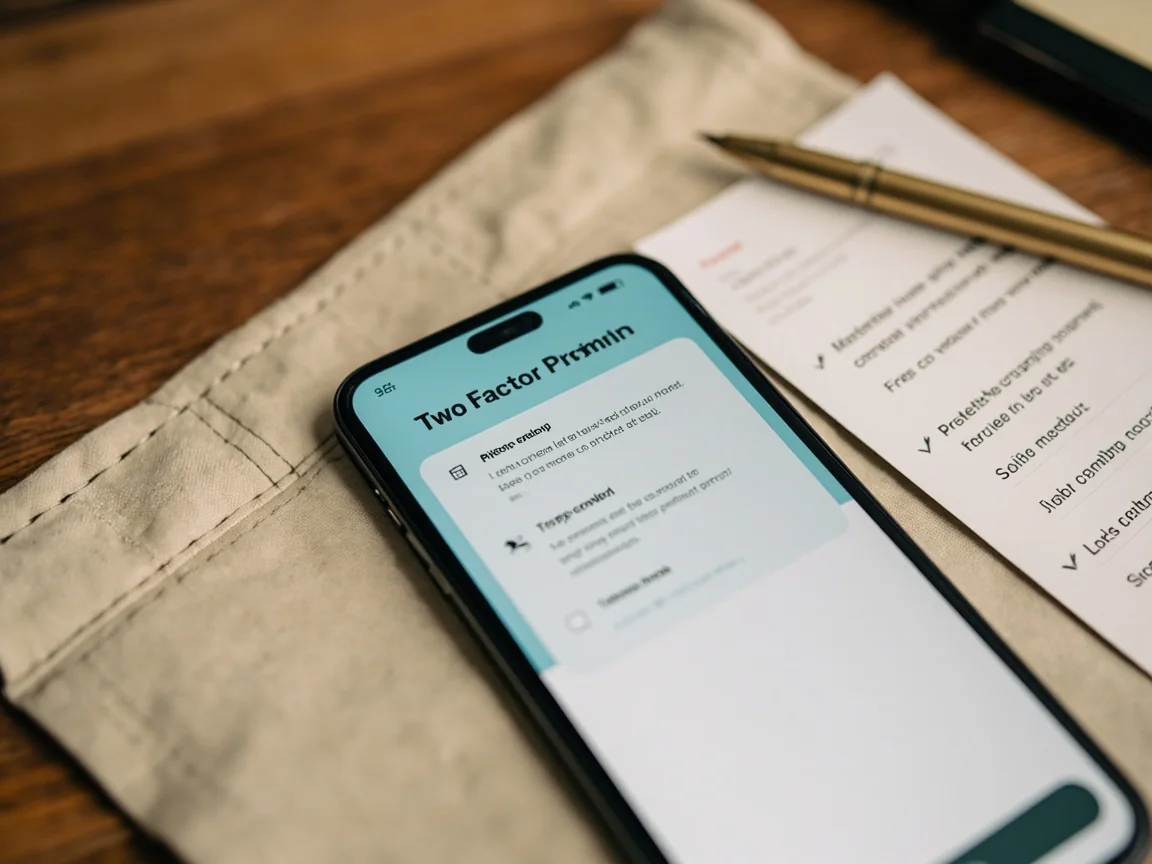 A phone on a wooden desk showing a KYC verification screen.
